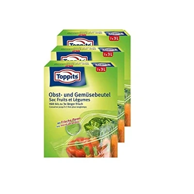 Abbildung von Toppits Obst und Gemüse Beutel 7x3Liter Hält biszu 3x länger frisch (3er Pack)