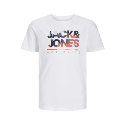 Abbildung von Jack &amp; Jones Junior Jjluke TEE CREW NECK JNR Tshirt print für Kinder, Größe: 128, White