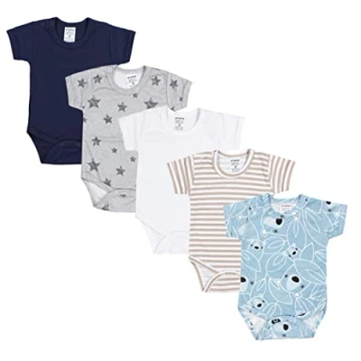 Abbildung von TupTam Jungen Baby Body Kurzarm in Unifarben 5er Pack, Farbe: Farbenmix 5, Größe: 86