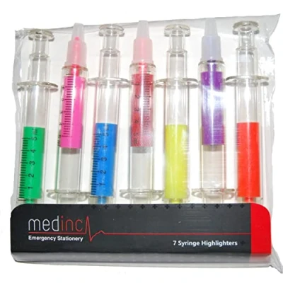Abbildung von Medinc 7 Spritze Textmarker Verpackung Perfekt Für Arzt, Krankenschwester oder Andere Medizinischen Professionalmedinc
