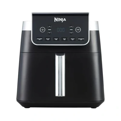 Abbildung von Ninja Air Fryer Heißluftfritteuse MAX PRO, 6,2L Airfryer, Antihaftbeschichtung, spülmaschinenfester Korb und Crisper Gittereinsatz, Fritteuse ohne Öl, digital, Kochen aus dem Gefrorenen, Grau, AF180EU