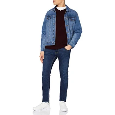 Abbildung von JACK &amp; JONES Herren Pullover JJEBASIC KNIT V NECK NOOS 12137194, Einfarbig, Gr. Medium, Rot (Port Royale Detail:Twisted With Black)