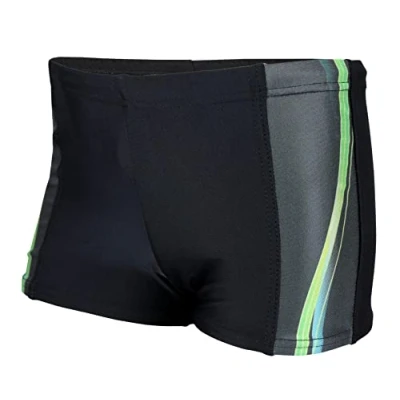 Abbildung von Aquarti Jungen Schwimmhose Kontrastfarbige Einsätze, Farbe: 13722 Schwarz/Grün, Größe: 164