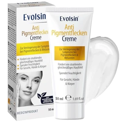 Abbildung von EVOLSIN® Anti Pigmentflecken Creme Unterstützt die Behandlung von Altersflecken und Pflegend für einen strahlend ebenmäßigen Teint Gesicht , Hals &amp; Dekolletépflege