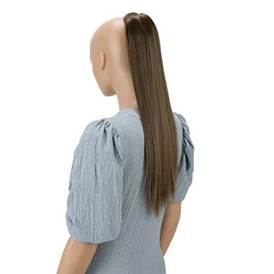 Abbildung von CAISHA 60cm Haarzopf Hannah mit Klettverschluss Haarteil Haarverlängerung Glatt Hellbraun HCK13