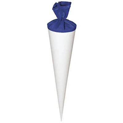 Abbildung von Baier &amp; Schneider Heyda 204869951 Schultüten Rohlinge mit Filzverschluss Geschwistertüte (Höhe 35 cm, Durchmesser 11 Karton, 380g/m²) weiß blau
