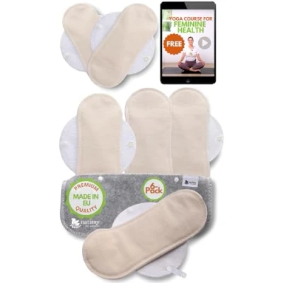 Abbildung von Waschbare Binden bio Baumwolle; 6 Pack (Größe S+M) MINI Stoffbinden waschbar MADE IN EU; wiederverwendbare Waschbar; für Menstruation; Baumwollbinden Damenbinden