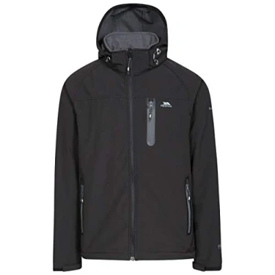 Abbildung von Trespass Accelerator II, Olive, XL, Wasserdichte Softshelljacke mit abnehmbarer Kapuze für Herren, X Large, Grün