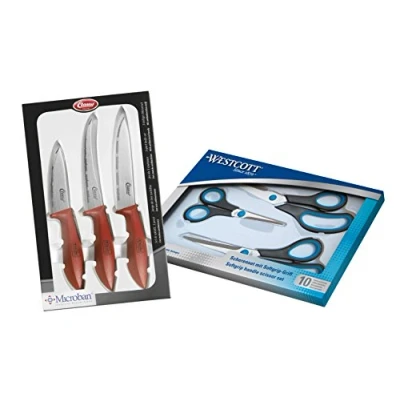 Abbildung von Westcott 90027 80000 Kombipack Easy Grip Scheren Set und Küchenmesser