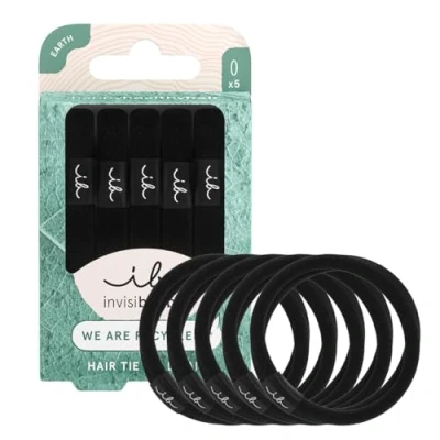 Abbildung von invisibobble 5 Haargummis Schwarz Damen &amp; Mädchen Zopfgummi Haarschonend Haarband Anti Frizz Ohne Abdruck Stylischer Haargummi für jeden Haartypen Stück