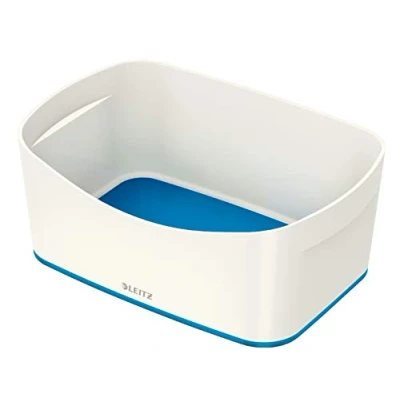 Abbildung von Leitz MyBox, Aufbewahrungsschale, Blickdicht, Weiß/Blau Metallic, Kunststoff, 52571036, Groß