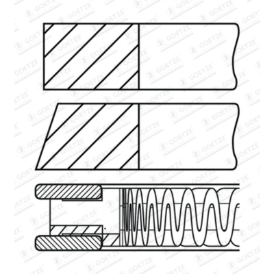 Abbildung von GOETZE ENGINE 08 437700 00 Kolbenringsatz 78 NISSAN: MICRA 3