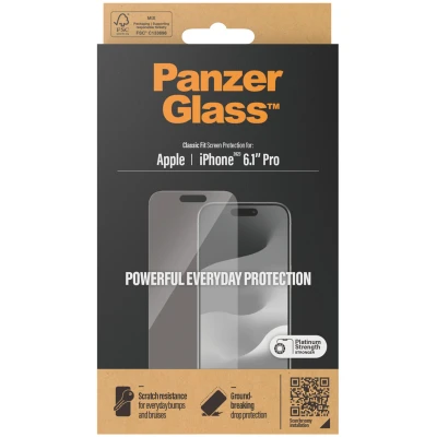 Abbildung von Apple iPhone 15 Pro Panzerglas PanzerGlass Anti Bacterial Displayschutzfolie Antibakterieller Screen Protector für das