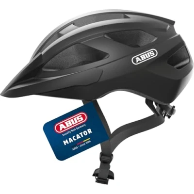 Abbildung von ABUS Rennradhelm Macator Sportiver Fahrradhelm für Einsteiger auch Zopfträger/ innen Damen und Herren Schwarz Matt, Größe L