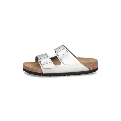 Abbildung von Birkenstock Arizona BF Narrow Riemensandalette, Damen, Größe: 38, Silver Schuhe