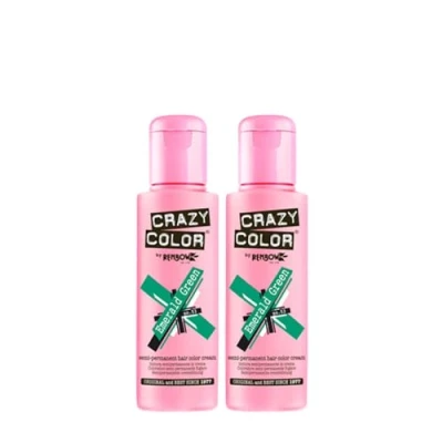 Abbildung von 2x Crazy Color Semi Permanente Haarfarbe 100ml (Emerald Green Smaragdgrün)