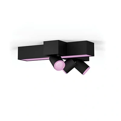 Abbildung von Philips Hue White &amp; Color Ambiance Centris 3 flg. Spotleuchte schwarz 2170lm, dimmbar, 16 Mio. Farben, steuerbar via App, kompatibel mit Amazon Alexa (Echo, Echo Dot)