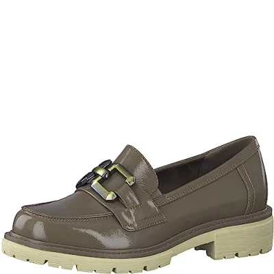 Abbildung von Jana Damen Loafer ohne Absatz mit Kette Weite H Mehrweite, Braun (Taupe), 40 EU