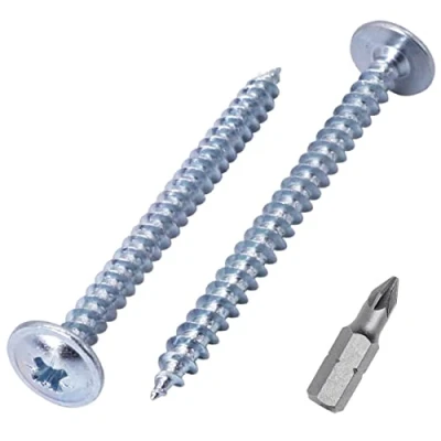Abbildung von SKIR&#039;CO (30 Stück) Verzinkter Stahl 5,0 x 60 mm Silber Holzschrauben, Metallschrauben, Oblatenkopf, Pozidriv, selbstschneidend
