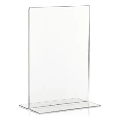 Abbildung von 5 Stück VITAdisplays DIN A5 Tischaufsteller, Werbeaufsteller als T Ständer, Aufsteller aus original PLEXIGLAS