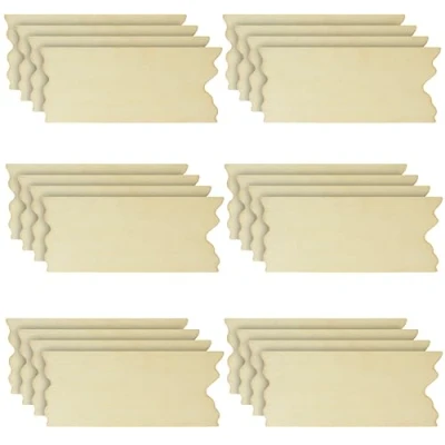 Abbildung von Belle Vous 24er Pack Blanko Holzscheiben L17,6 x B7,5 cm Rechteckige Unbehandelte Holzschilder/Holzplatten zum Basteln mit Gezacktem Rand Deko für DIY, Hochzeit &amp; Brandmalerei