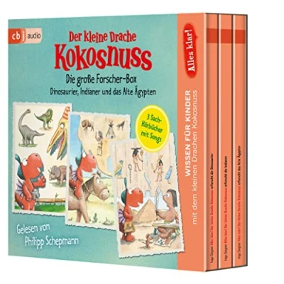 Abbildung von Alles klar! Der kleine Drache Kokosnuss Die große Forscher Box: Dinosaurier, Indianer und das Alte Ägypten (Drache Sachbuchreihe, Band 10)