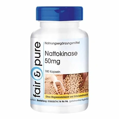 Abbildung von Fair &amp; Pure® Nattokinase Kapseln 50mg 180 2000 FU pro Tagesverzehr vegan ohne Magnesiumstearat