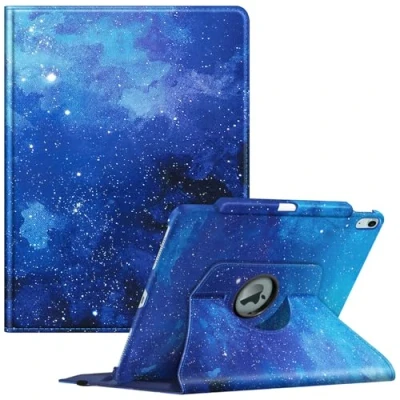 Abbildung von Fintie Hülle für iPad Air 13 Zoll 2024 (Modelle: A2898/A2899/A2900) mit Pencil Halter Schutzhülle Cover 360 Grad drehbarem Ständer und Auto Schlaf/Wach Funktion, Sternenhimmel