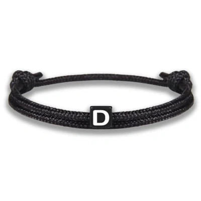 Abbildung von GD GOOD.designs Armband mit Buchstabe D zu Valentinstag Verstellbares Partnerarmband (14cm 25cm) schwarz geflochtenen Seil