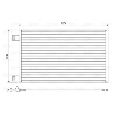 Abbildung von VALEO 822553 Klimakondensator ohne Trockner Aluminium 356 RENAULT: Kangoo II Express, / Grand Kangoo, MERCEDES BENZ: Citan Panel Van