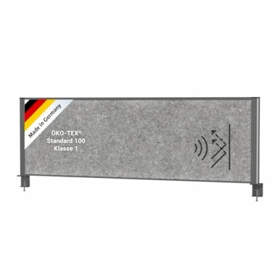 Abbildung von MAUL Tisch Trennwand Akustik MAULconnecto 160x50cm Raumteiler für Schreibtisch In Büro und Praxis Raumtrenner mit Klemmfuß Ideal als Sichtschutz Schallschutz allergikerfreundliches Vlies