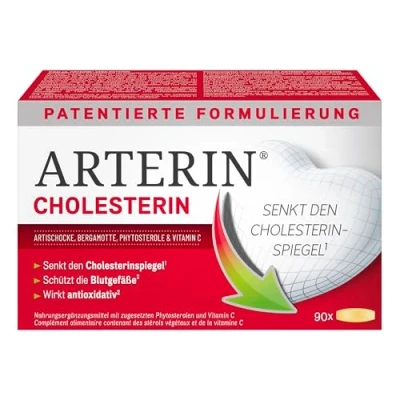 Abbildung von Arterin CHOLESTERIN Nahrungsergänzungsmittel mit Phytosterolen und Vitamin C senkt den Cholesterinspiegel(1) hat eine antioxidative Wirkung(2) 1 x 90 Tabletten