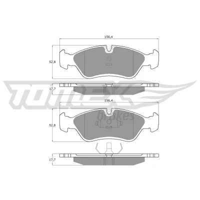 Abbildung von TOMEX brakes TX 10 68 Bremsbelagsatz Vorderachse für Verschleißwarnanzeiger vorbereitet OPEL: Vectra A Saloon, Astra F CC, CC