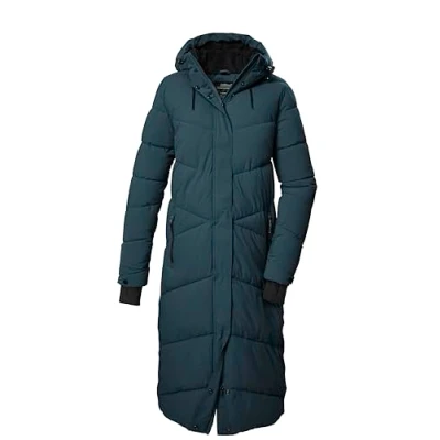 Abbildung von killtec Damen Steppmantel/Funktionsmantel in Daunenoptik mit Kapuze KOW 87 WMN QLTD CT, hellpetrol, 42, 41813 000