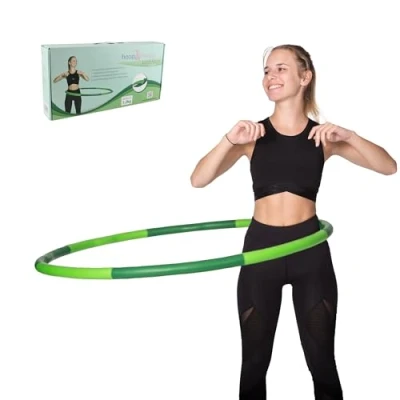 Abbildung von HOOPOMANIA Light Hoop [1,2 kg] Hula für Anfänger in grün Hoola Huup Erwachsene