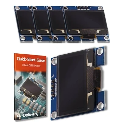 Abbildung von AZDelivery 1 x 1,3 Zoll OLED Display I2C SSH1106 Chip 128 64 Pixel Bildschirm Anzeigemodul mit weißen Zeichen ssd1306 kompatibel Arduino und Raspberry Pi inklusive E Book!