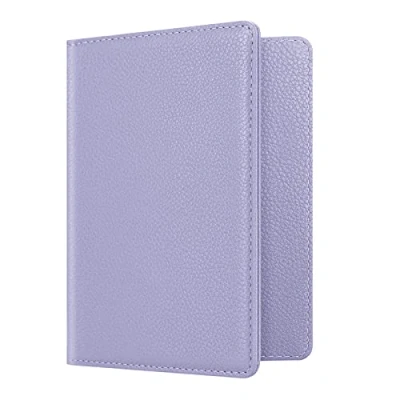 Abbildung von Fintie Reisepass Impfpass Schutzhülle Premium Kunstleder Reisepasshülle Travel Organizer mit RFID Blockier für Kreditkarten, Ausweis, Reisedokumente Damen Herren, Pastellviolett