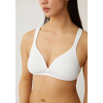 Abbildung von Naturana® BH Damen ohne Bügel [Cup A D] I 100% Gepolsterte Träger mit nahtlosen Cups Unterbrustband 95 Weiss