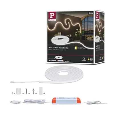 Abbildung von Paulmann 70964 MaxLED Flow Strip 52 Watt LED Stripe Basisset dimmbar 5m Weiß Kunststoff 2700 K Warmweiß