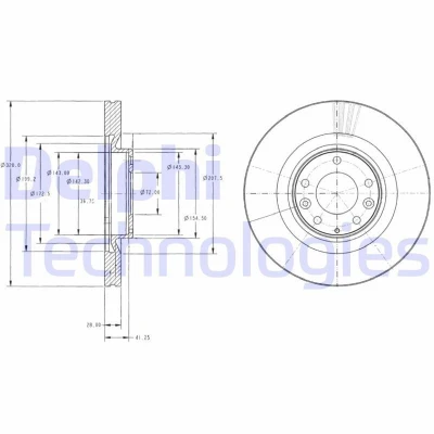 Abbildung von DELPHI BG9104 Bremsscheibe 320 28 5 Belüftet geölt unbehandelt ohne Radlager, ABS Sensorring MAZDA: CX 7