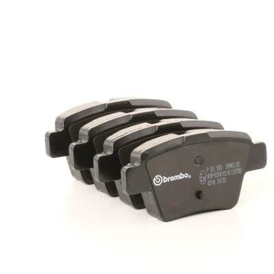 Abbildung von BREMBO P 61 100 Bremsbelagsatz exkl. Verschleißwarnkontakt mit Bremssattelschrauben ohne Zubehör PEUGEOT: 207 CC, Hatchback, 307 SW