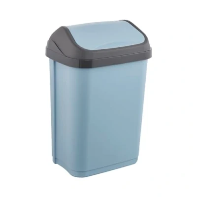 Abbildung von keeeper Mülleimer mit Schwingdeckel, 10 l, 25,5 x 19 38 cm, Swantje, Blau (Nordic Blue)