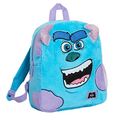 Abbildung von Disney Sulley Rucksack für Kinder, Schultasche, Monsters Inc Sullivan Plüsch Rucksack, 3D Reisetasche, Kissen, blau, Einheitsgröße,