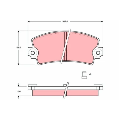 Abbildung von TRW GDB149 Bremsbelagsatz für Verschleißwarnanzeiger vorbereitet RENAULT: ESPACE 2, 5 Hatchback, 21 FIAT: 130 Coupe, TALBOT: Matra Bagheera