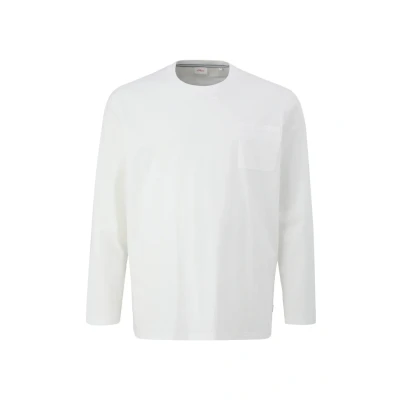 Abbildung von s.Oliver MIT Flammstruktur Langarmshirt, Herren, Größe: XXL, Weiß