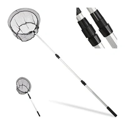 Abbildung von Relaxdays Unisex Erwachsene Kescher Angeln Teleskopstiel 60 130 cm faltbar leicht stabil Angelkescher Netz , Silber, 1 St ck EU