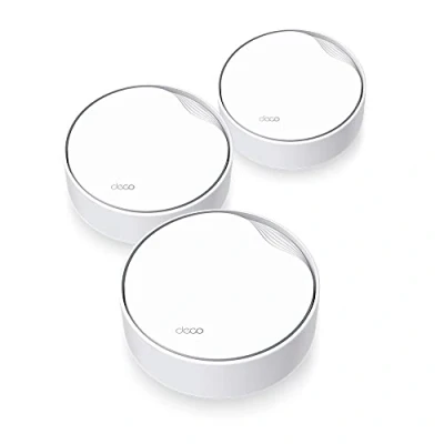Abbildung von TP Link Deco X50 PoE Wi Fi 6 Mesh WLAN Set(3 Pack), AX3000 Dualband Router &amp;Repeater(Unterstützt und DC Stromversorgung, 2.5Gbps Port, Reichweite bis zu 600m²,WPA3, ideal für große Häus) weiß