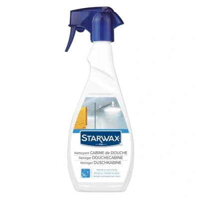 Abbildung von STARWAX Anti Kalk Reiniger für Duschkabinen Multi Flächen Reinigungsmittel Reinigt, entfernt und gibt Glanz Täglicher Gebrauch Spray 500 ml