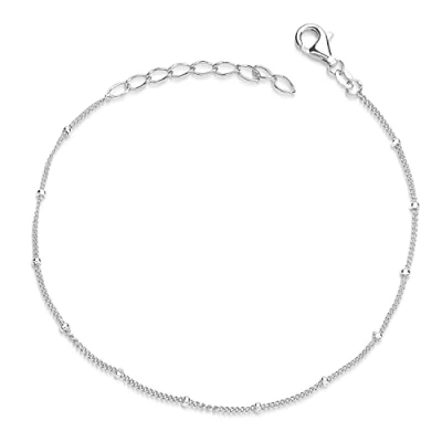 Abbildung von Materia Damen Armband Panzerkette mit Kugeln 1mm 925 Silber 17 20cm verstellbar Box SA 66