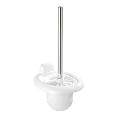 Abbildung von WENKO Wand WC Garnitur Mod. Pure Toilettenbürstenhalter mit auswechselbarem Bürstenkopf aus stabilem Kunststoff Maße 15,5 x 36 16 cm Farbe Weiß